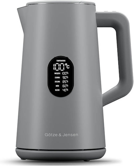 Gotze & Jensen Βραστήρας Ταξιδίου 1.5lt 1800W Γκρι