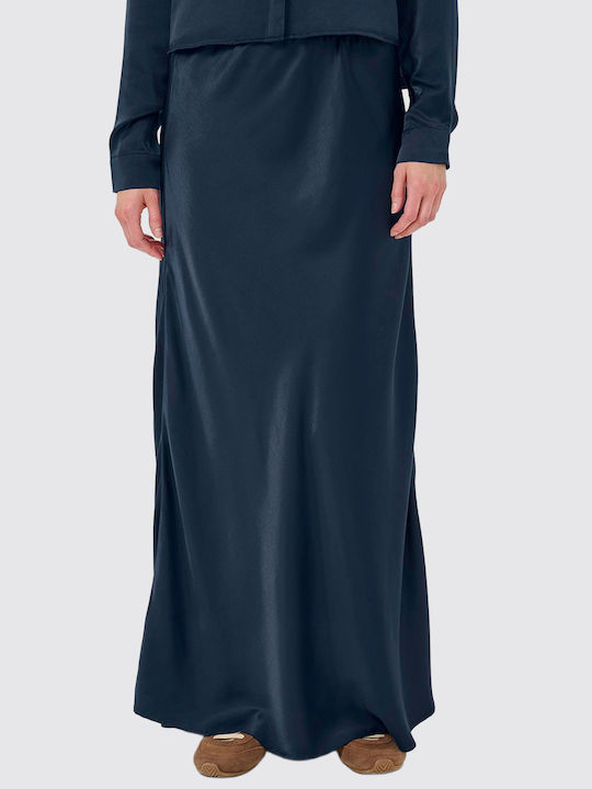High-waisted Maxi Skirt Blue