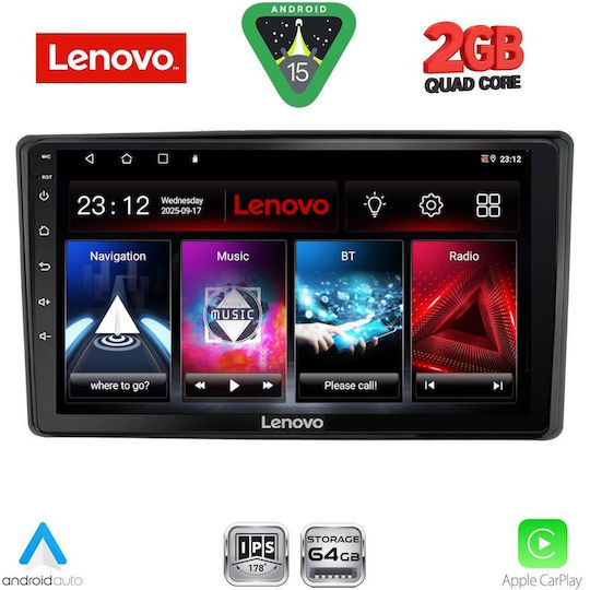 Lenovo Автомобилна Аудио Система (Блутут/USB/WiFi/GPS/Apple-Carplay/Android-Auto) с Тъчскрийн 10"