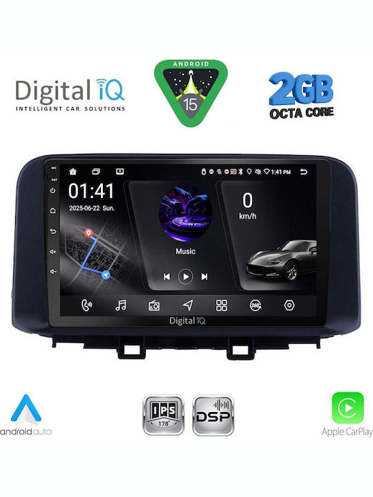 Digital IQ Car Audio System for Hyundai Kona 2017-2023 (Bluetooth/USB/WiFi/GPS/Apple-Carplay/Android-Auto) with Touch Screen 10"
