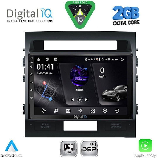 Digital IQ Sistem Audio Auto pentru Toyota Croazieră pe uscat 2008-2015 (Bluetooth/USB/WiFi/GPS/Apple-Carplay/Android-Auto) cu Ecran Tactil 10"