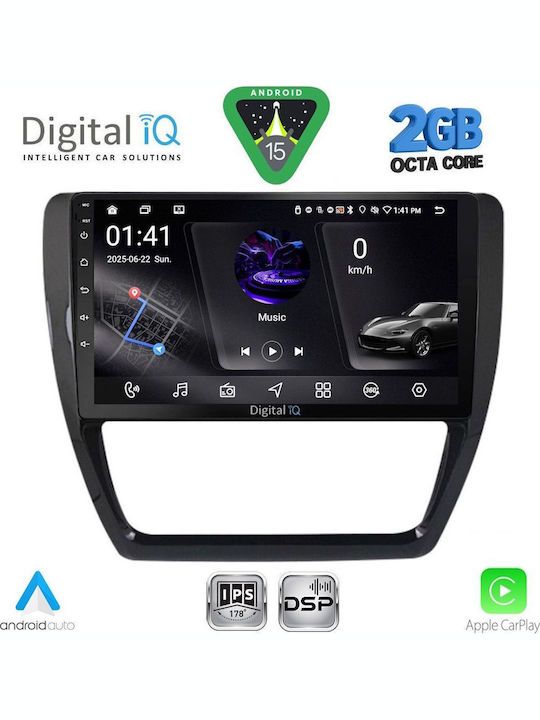 Digital IQ Car Audio System for Volkswagen Jetta 2010-2016 (Bluetooth/USB/WiFi/GPS/Apple-Carplay/Android-Auto) with Touch Screen 10"