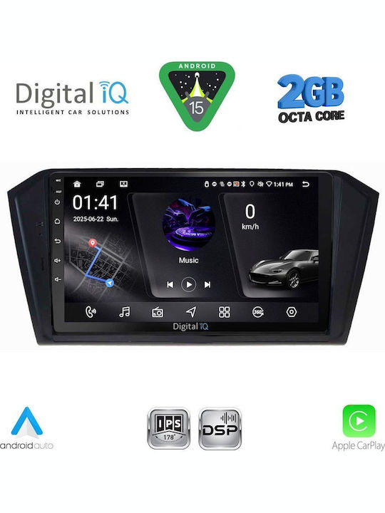 Digital IQ Car Audio System for Volkswagen Passat 2016-2022 (Bluetooth/USB/WiFi/GPS/Apple-Carplay/Android-Auto) with Touch Screen 10"