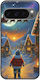 Santa Over Village Google Pixel 9 5G Black TPU Black Silicone