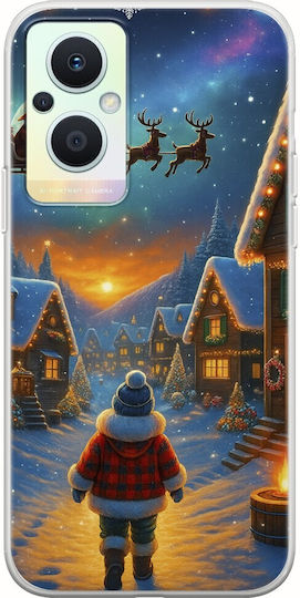 Santa Over Village Oppo Reno 7 Lite 5g Гъвкав TPU Прозрачен Силикон
