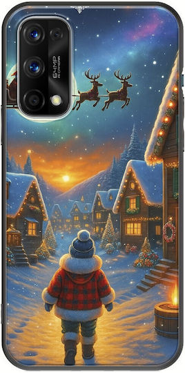 Santa Über Dorf Realme 7 5G Schwarze TPU Schwarz Silikon