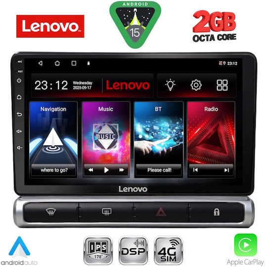 Lenovo Sistem Audio Auto pentru Citroen C3 / DS3 2016 (Bluetooth/USB/WiFi/GPS/Apple-Carplay/Android-Auto) cu Ecran Tactil 9"