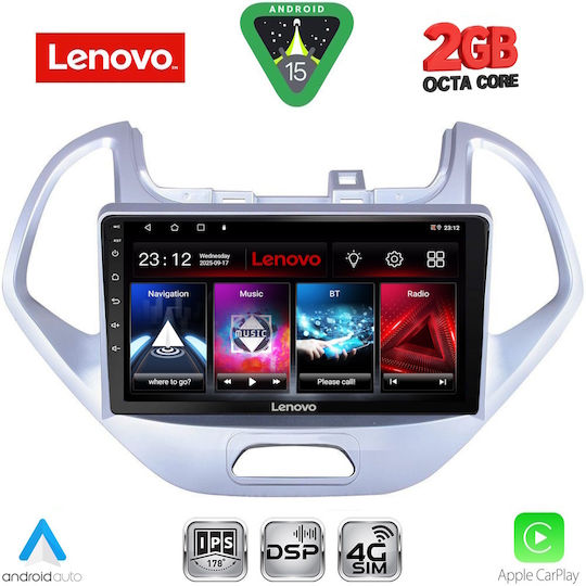 Lenovo Car Audio System for Ford Ka 2017 (Bluetooth/USB/WiFi/GPS/Apple-Carplay/Android-Auto) with Touch Screen 9"