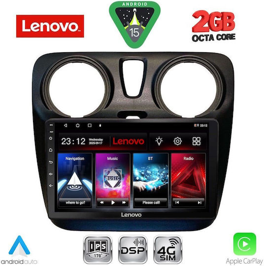 Lenovo Автомобилна Аудио Система (Блутут/USB/WiFi/GPS/Apple-Carplay/Android-Auto) с Тъчскрийн 9"