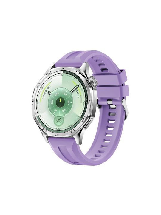 Silikonarmband Groove Muster Silber Schnalle Für Realme Watch S Starlight Lila