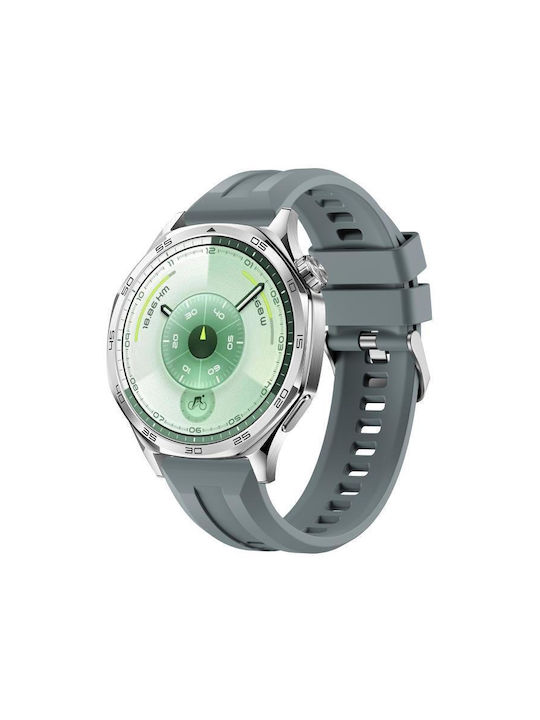 Кайш Силиконов Groove Pattern Сребристо Закопчаване Realme Watch S Тъмносив