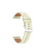 Leather Strap Stitches Silver Clasp Garmin Venu 2 Plus Creamy White