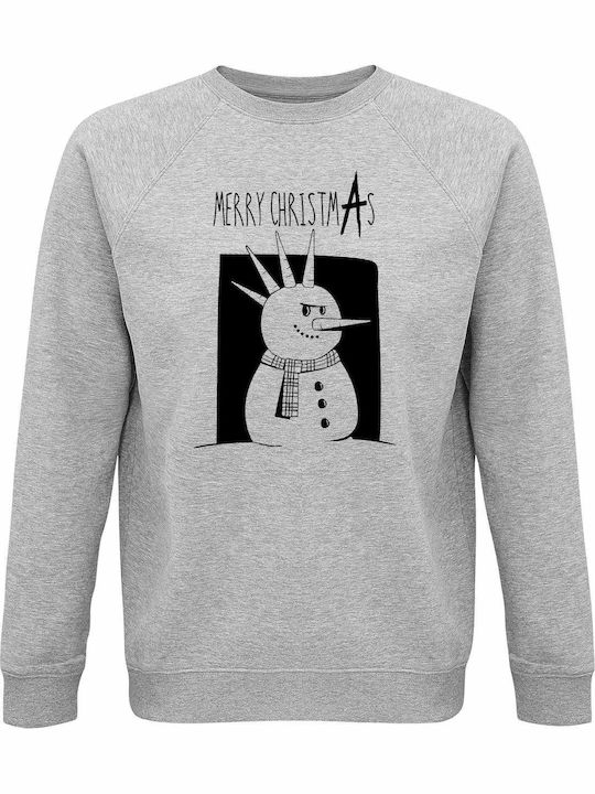 Hanorac Unisex Din Bumbac Organic Merry Christmas Anarchy Gri Melanj