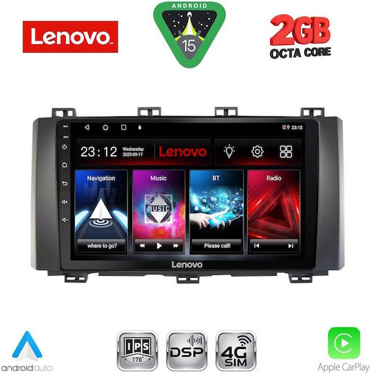 Lenovo Автомобилна Аудио Система (Блутут/USB/WiFi/GPS/Apple-Carplay/Android-Auto) с Тъчскрийн 9"