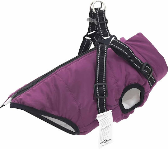 vidaXL Purple Fleece / Waterproof Dog Coat XLarge