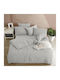 Eponj Home Set Huse Pentru Pilote 200x220cm Dublu Cu 2 Fețe De Pernă & 1 Cearșaf Gri