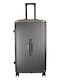 RCM Large Hard Gray Travel Suitcase With 4 Wheels