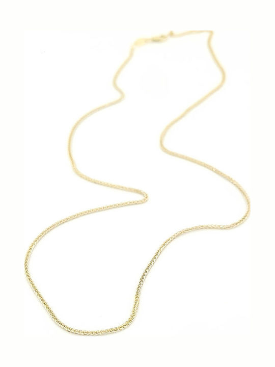Al'Oro Two-tone Chain Neck made of Gold 9K Thin Thickness 1mm and Length 51cm