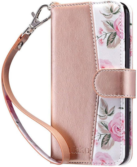 Wallet Δερματίνης / Δερμάτινο / Σιλικόνης Ροζ Χρυσό (iPhone 8/7)