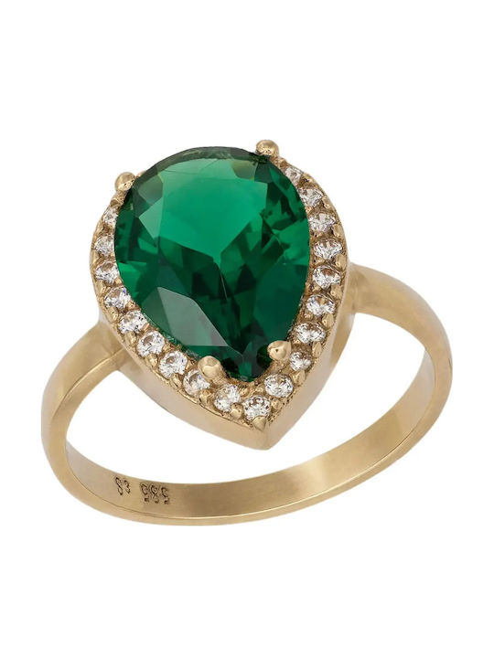 Ring with Zircon made of Gold 14K