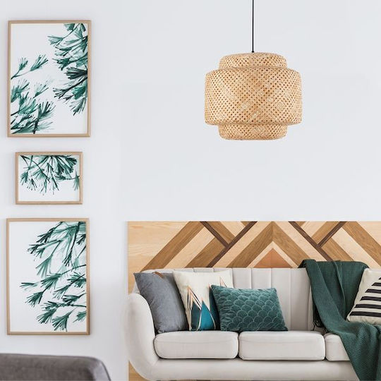 Agora Lighting Регулируемо Висящо Таванно Осветително Тяло Черна Бохо Мрежа с Патрон E27