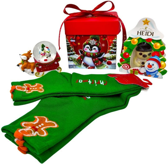 Pachet Deliciu De Crăciun Figurină Decorativă Tematică Șosete De Crăciun Cu Ciocolată Heidi În Cutie Cadou Decorativă