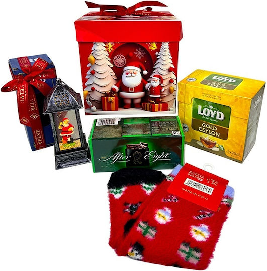 Pachet Deliciu De Crăciun Lanternă Decorativă Ciocolată After Eight Șosete De Crăciun Pentru Femei Ceai În Cutie Cadou Decorativă