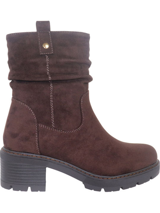 Migato Women's Ankle Boots with Medium Heel Brown