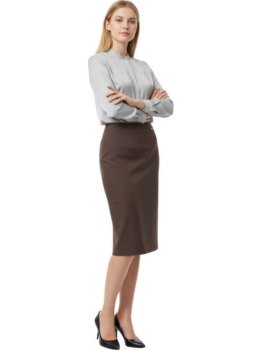 Passager Bleistift Midi Rock Chocolate Brown