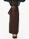 Leder Maxi Rock Brown