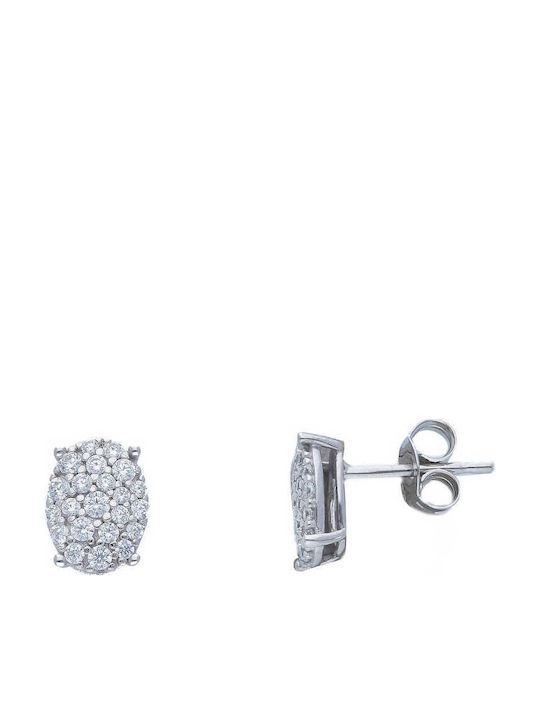 Mentzos Ohrringe aus White Gold mit Steinen
