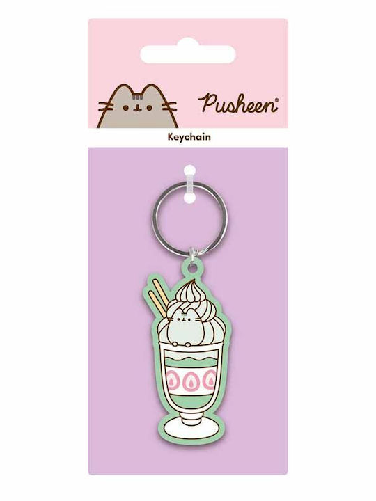 Pusheen Matcha Ice Cream PVC Keychain Keychain
