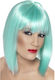 Smiffys Perucă Neon Aqua 3490228 1-136 Breton Scurt Albastră 30 Cm