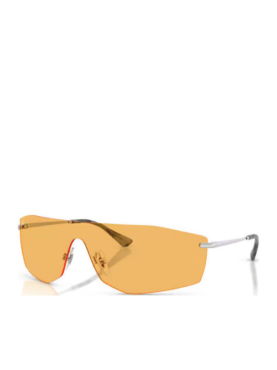 Ray Ban Men's Sunglasses with Silver Metallic Frame and Orange Lens RB3781 003/85