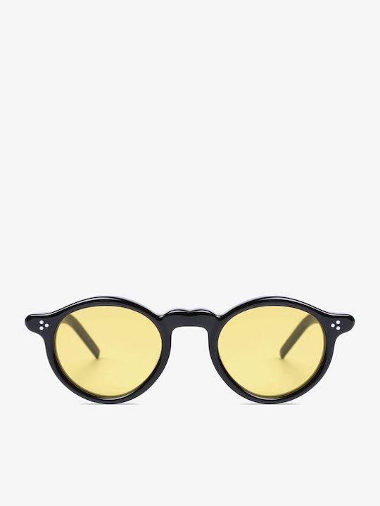 Projekt Produkt Unisex Sunglasses with Black Plastic Frame and Yellow Lens 498697