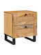 Wooden Bedside Table Solid Mango Wood 40x33.5x46cm
