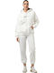 Lang Damen Sweatshirt Kapuzen White
