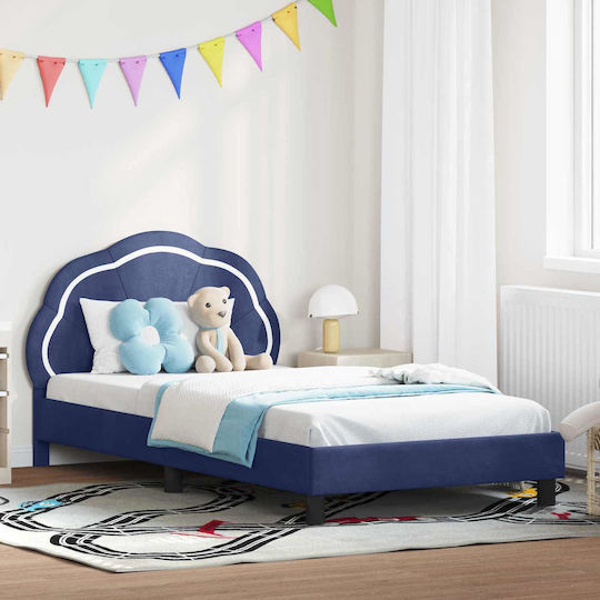 Kids Bed Semi Double Blue for Mattress 104.5x198cm