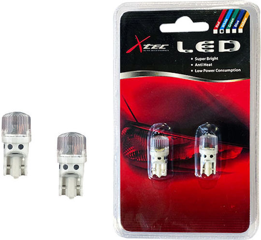 Xtec Λάμπες Αυτοκινήτου T10 LED 6000K Ψυχρό Λευκό 12V 2τμχ
