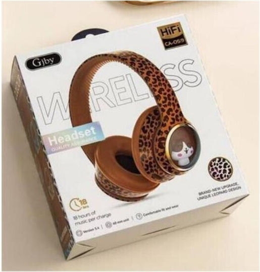 Gjby CA-059 Fără fir Bluetooth Over Ear Căști Maro