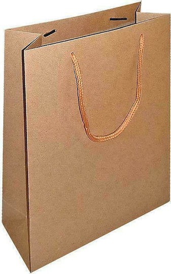 Justnote Papier Tasche für Geschenke Braun 26x12x33cm.