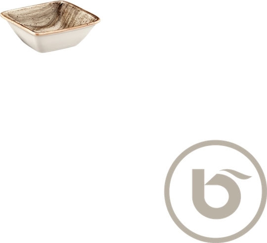 Bonna Terrain Dip Serving Bowl Square made of Porcelain Beige 8x8cm