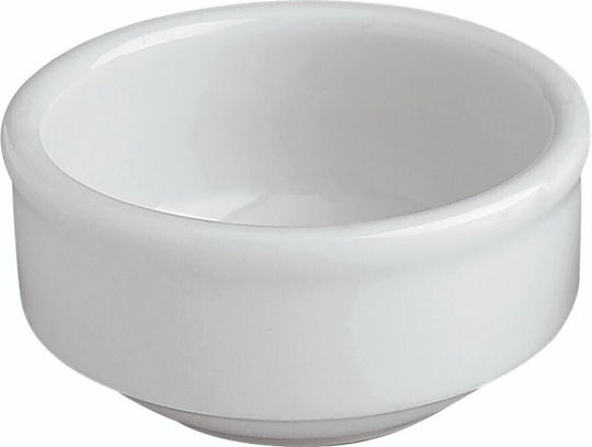 GTSA Dip Serving Bowl Round made of Porcelain White with Diameter 7cm
