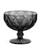 Cryspo Trio Kare Ice Cream Serving Bowl Round Glass Smoke with Diameter 12cm
