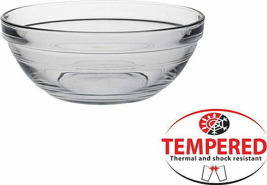 Duralex Lys Cereal Serving Bowl Round Glass Transparent with Diameter 14cm