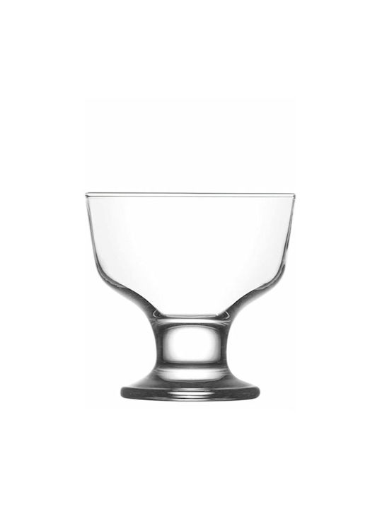 Gurallar Ice Cream Serving Bowl Round Glass Transparent with Diameter 9.8cm 6pcs
