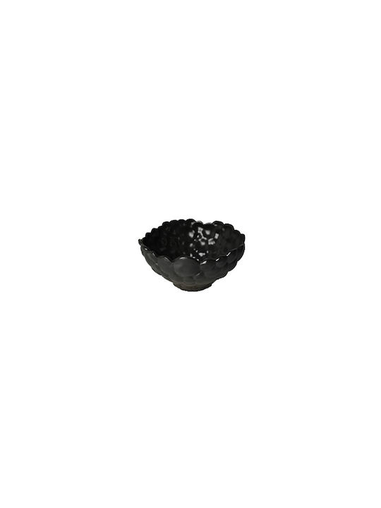 Raw Serving Bowl Round Ceramic Black with Diameter 14cm