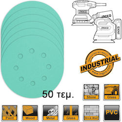 Ingco Γυαλόχαρτο 125x125mm Σετ 50τμχ Ingco Γυαλόχαρτο 125x125mm Σετ 50τμχ