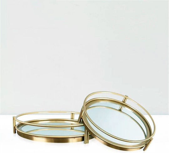 Etoile Round Metallic Serving Tray cu mânere 36.5cm 1buc DF-603