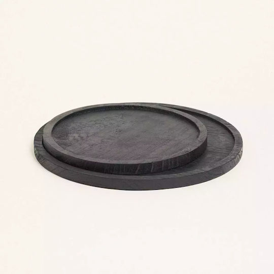 Beauty Home Holz Rund Serviertablett in Schwarz Farbe 29.5x29.5cm 800404-8d1237b3 1Stück